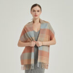 Ember Check Cashmere Scarf - Light Red