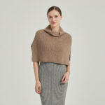 Demi-poncho en cachemire Kendra