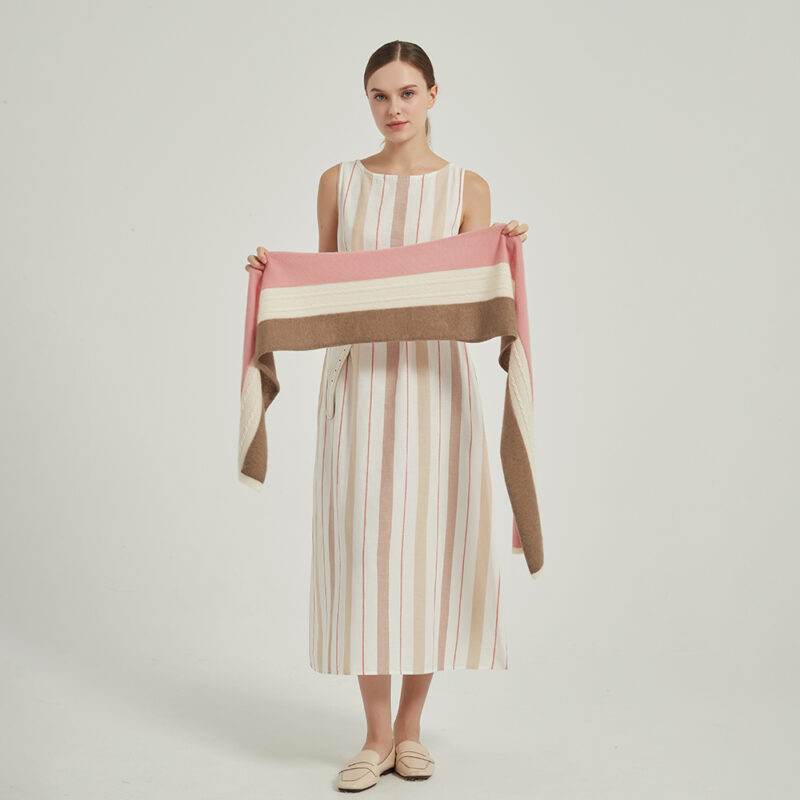 Kyla Stripe Cashmere Scarf - Image 2