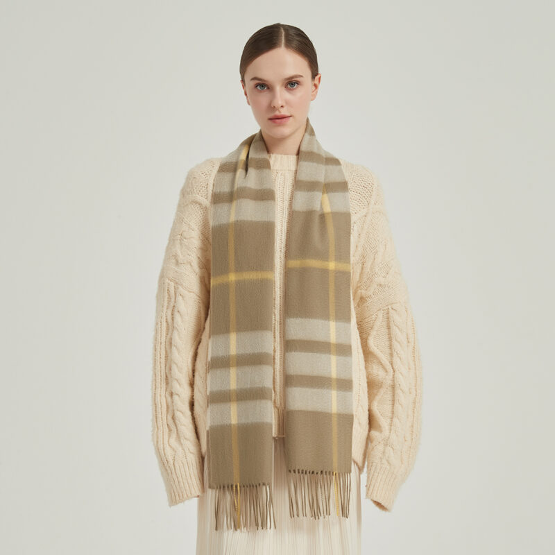 Yana Check Cashmere Scarf - Image 3