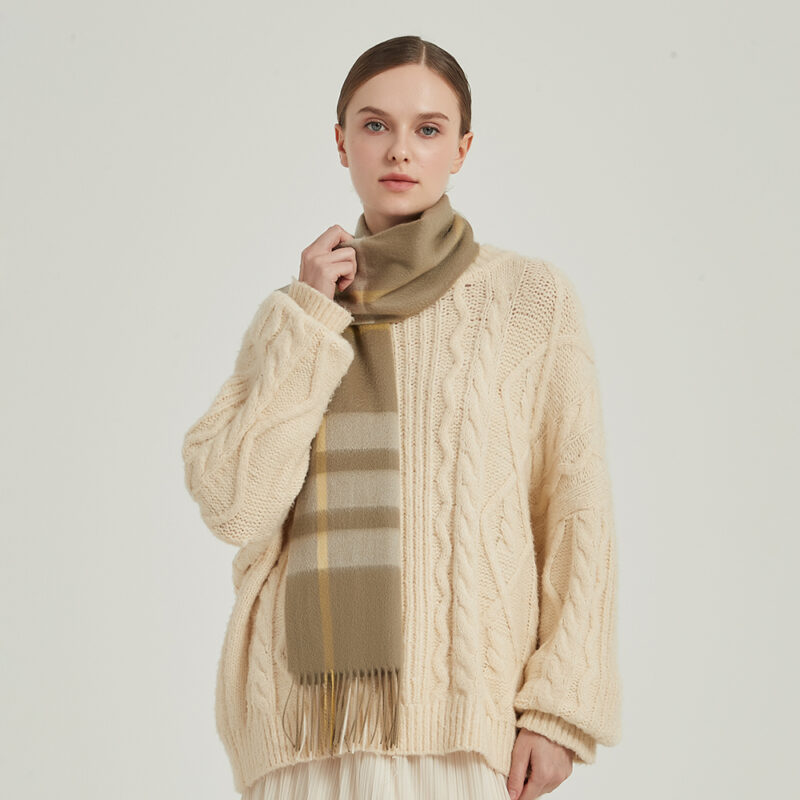 Yana Check Cashmere Scarf - Image 4