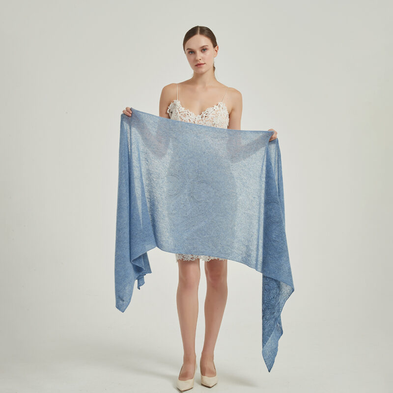 Dana Cloudlight Cashmere Scarf Wrap - Blue - Image 2