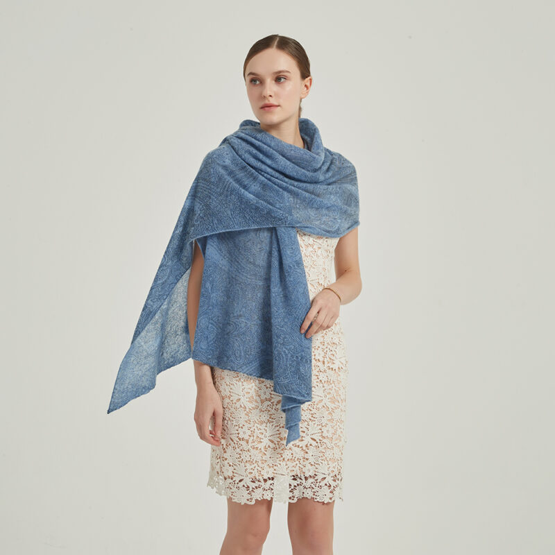 Dana Cloudlight Cashmere Scarf Wrap - Blue - Image 4