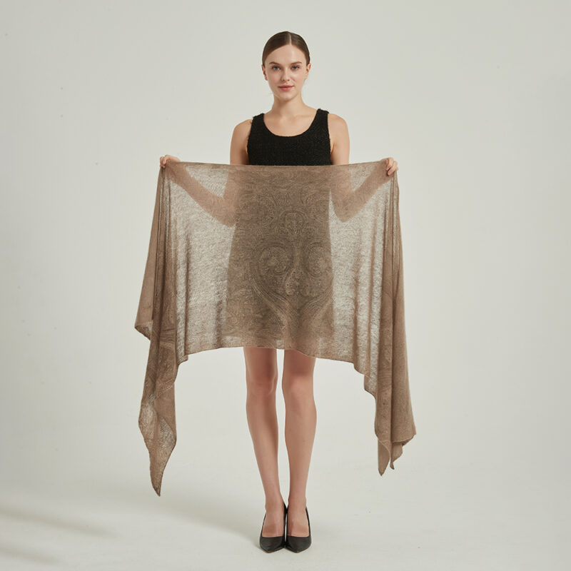 Dana Cloudlight Cashmere Scarf Wrap - Khaki - Image 2