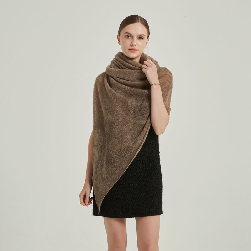 Dana Cloudlight Cashmere Scarf Wrap - Khaki - Image 3