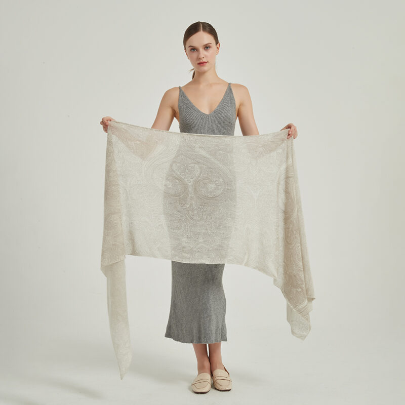 Écharpe en cachemire Dana Cloudlight - Blanc – Image 2