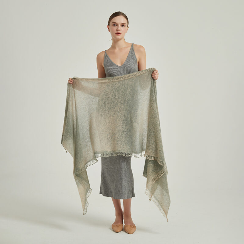 Eileen Cloudlight Cashmere Scarf Wrap - Laurel Green - Image 2