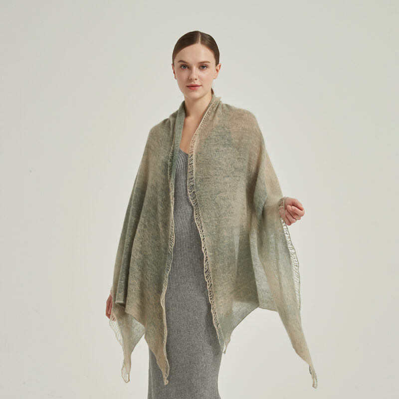 Eileen Cloudlight Cashmere Scarf Wrap - Laurel Green - Image 3