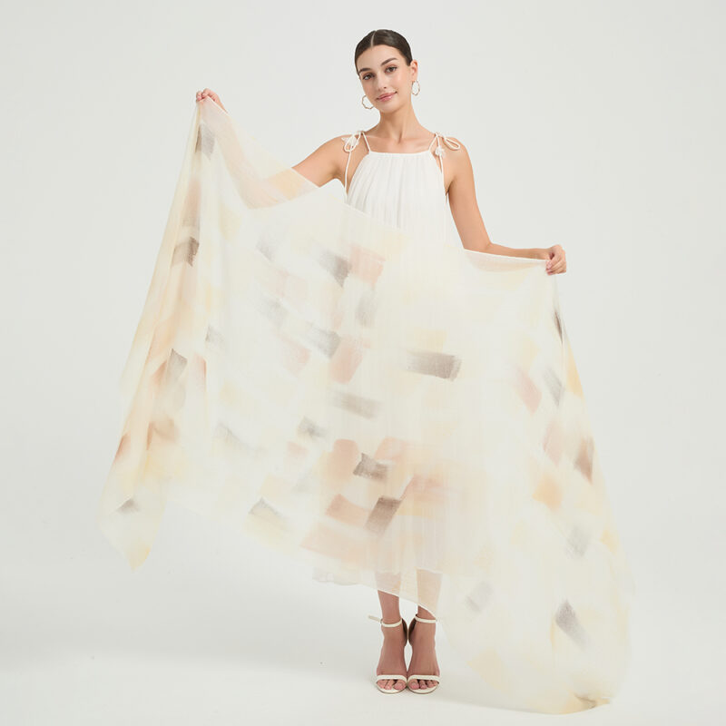 Amira Featherlight Cashmere Scarf Wrap - Yellow - Image 2