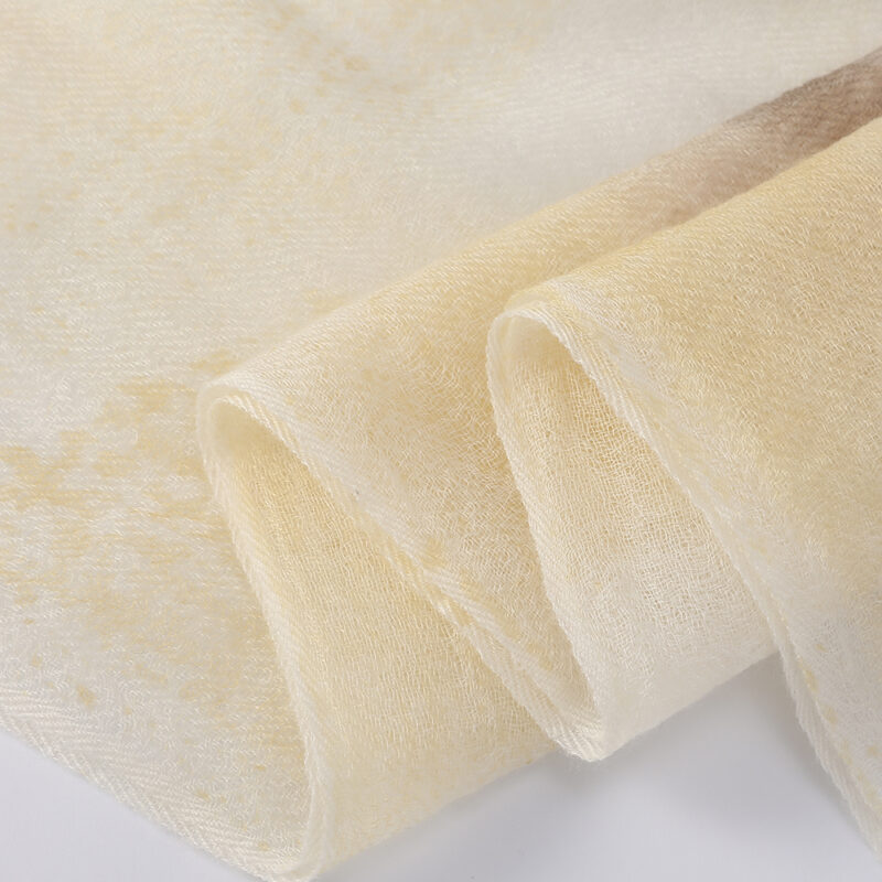 Amira Featherlight Cashmere Scarf Wrap - Yellow - Image 7