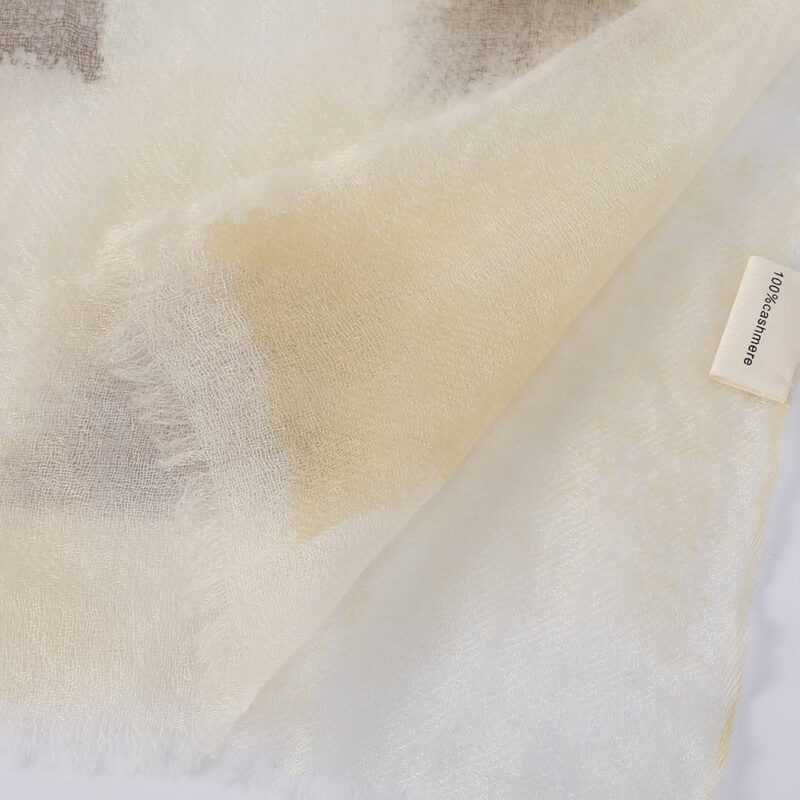 Amira Featherlight Cashmere Scarf Wrap - Yellow - Image 5