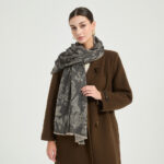 Fiona Featherlight Lambswool Scarf Wrap - Black