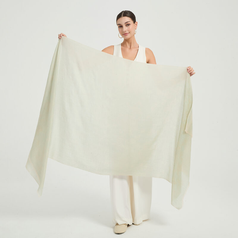 Fiona Featherlight Lambswool Scarf Wrap - Honeydew Green - Image 2