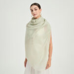 Fiona Featherlight Lambswool Scarf Wrap - Honeydew Green