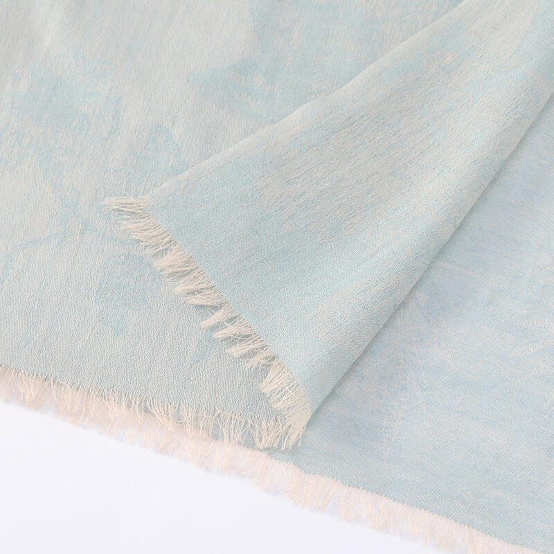 Fiona Featherlight Lambswool Scarf Wrap - Powder Blue - Image 7