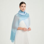 Celia Featherlight Lambswool Scarf Wrap - Sky Blue