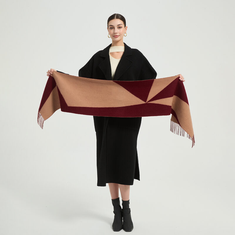 Jules Lambswool Scarf - Burgundy - Image 2