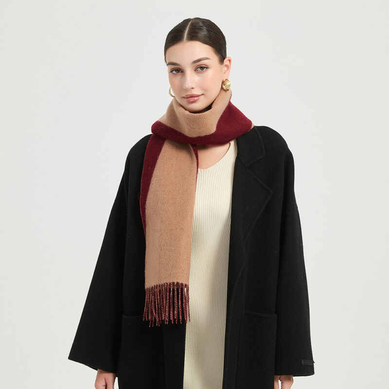 Jules Lambswool Scarf - Burgundy - Image 3