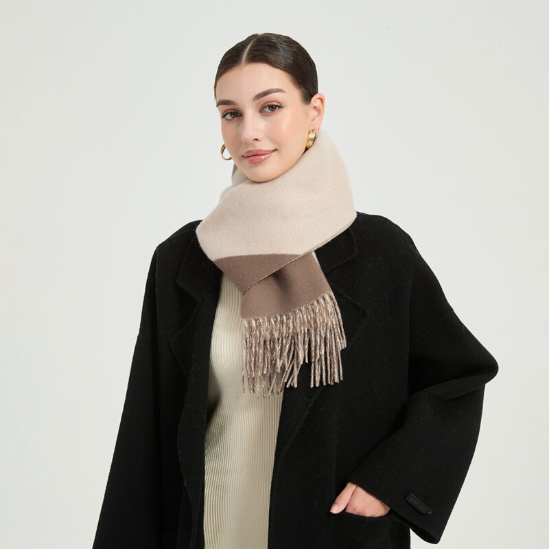 Sciarpa Jules in lana d'agnello - Taupe - immagine 4