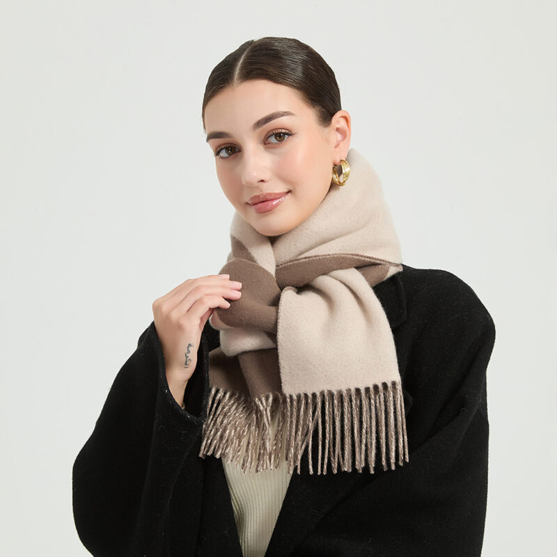 Sciarpa Jules in lana d'agnello - Taupe - immagine 3