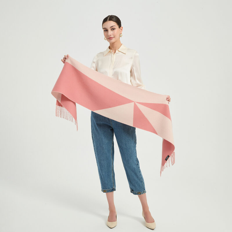 Jules Lambswool Scarf - Coral - Image 2