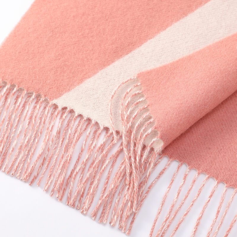 Jules Lambswool Scarf - Coral - Image 7
