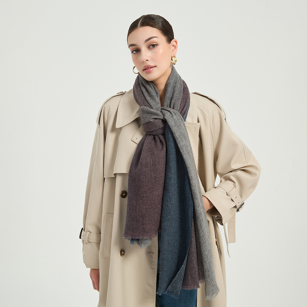 kiana 0221 Kiana Federleichter Kaschmir Schal Wrap - Grau – Bild 1