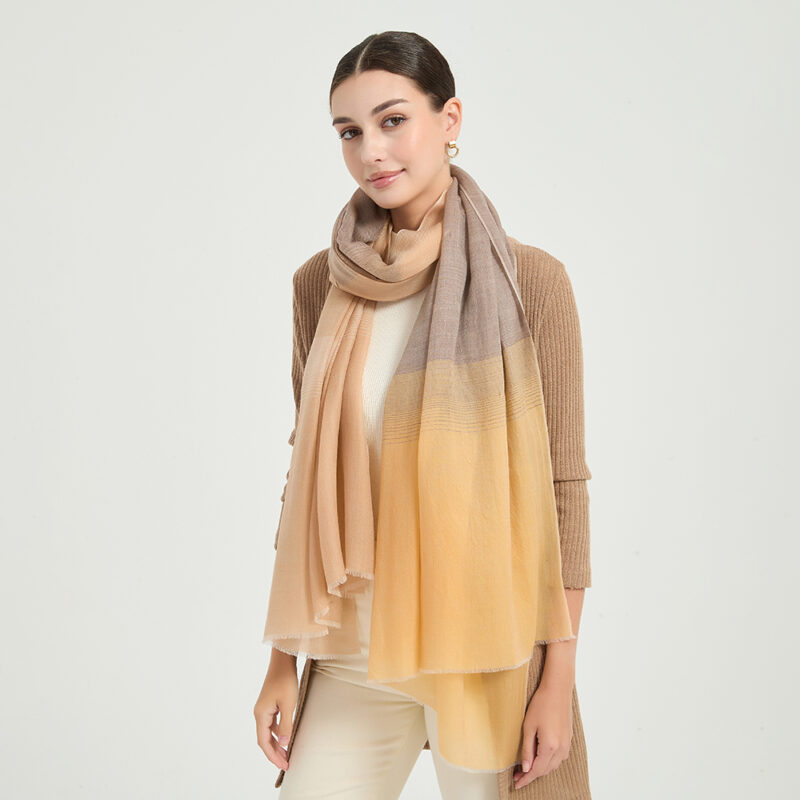 Livia Featherlight Lambswool Scarf Wrap - Yellow - Image 4