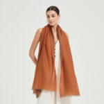 Maya Reversible Featherlight LambsWool Scarf Wrap - Tangerine