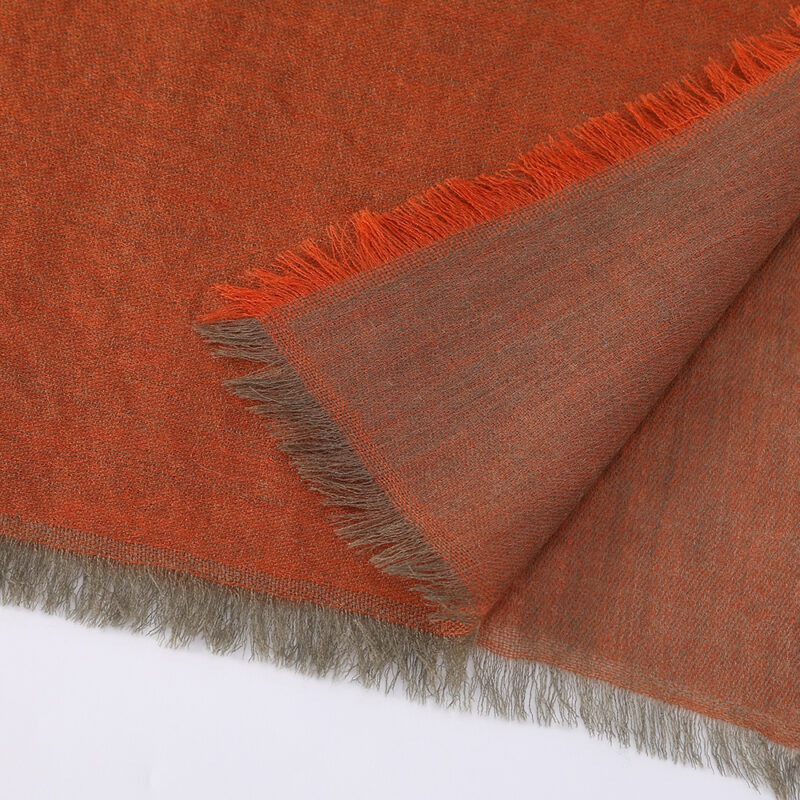 Maya Reversible Featherlight LambsWool Scarf Wrap - Tangerine - Image 6