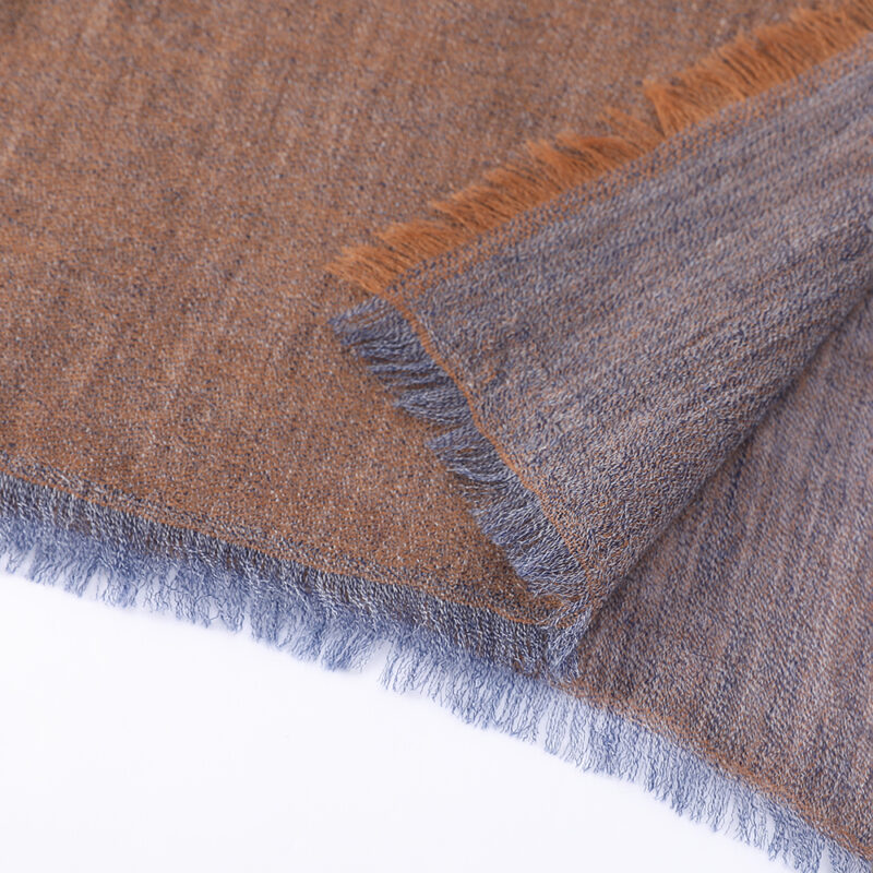 Maya Reversible Featherlight LambsWool Scarf Wrap - Khaki - Image 6