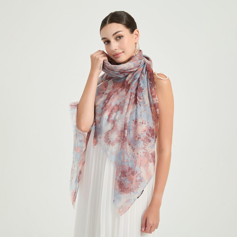 Violet Featherlight Cashmere Scarf Wrap - Light Blue - Image 4