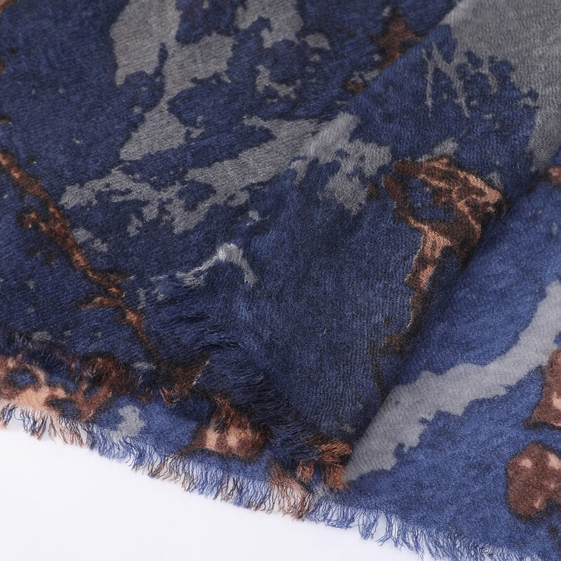 Violet Featherlight Cashmere Scarf Wrap - Dark Blue - Image 7