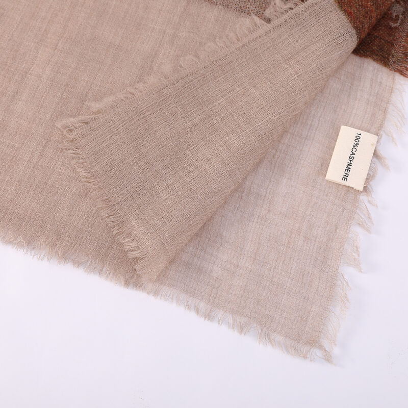 Kamal Featherlight Cashmere Scarf Wrap - Brown - Image 6
