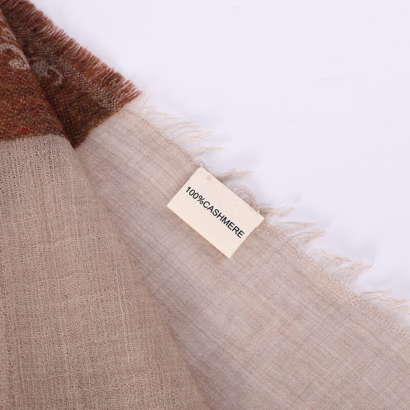 Kamal Featherlight Cashmere Scarf Wrap - Brown - Image 7