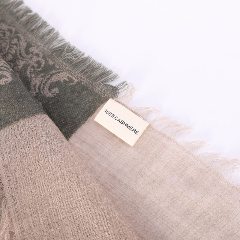 Kamal Featherlight Cashmere Scarf Wrap - Green - Image 7