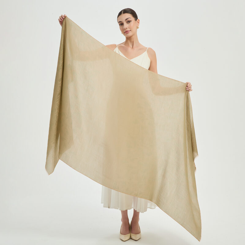 Kaeli Featherlight Cashmere Scarf Wrap - Olive - Image 2