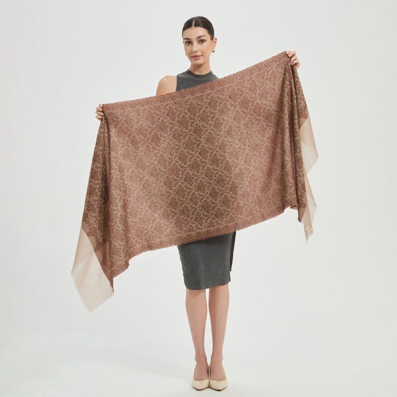 Kamal Featherlight Cashmere Scarf Wrap - Brown - Image 2