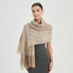 Kamal Featherlight Cashmere Scarf Wrap - Beige
