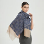Kamal Featherlight Cashmere Scarf Wrap - Dark Blue