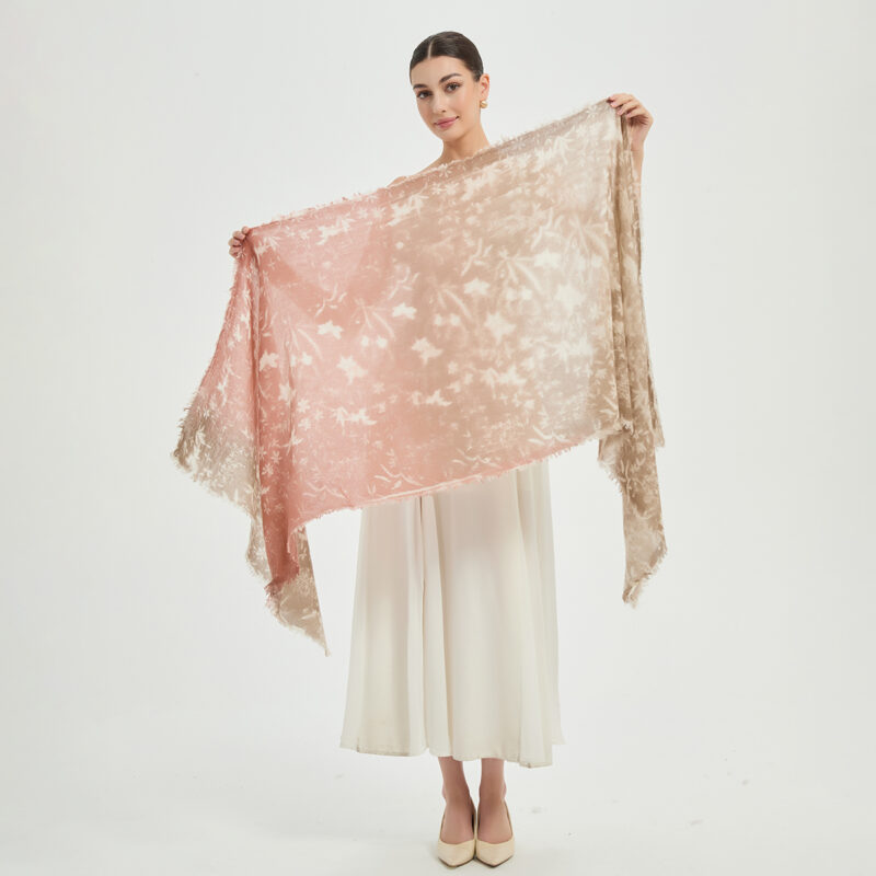 Sciarpa Lorea Cloudlight in cashmere - Tangerine - immagine 2