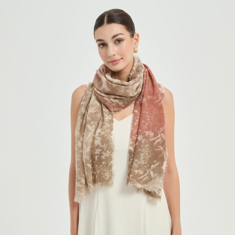 Sciarpa Lorea Cloudlight in cashmere - Tangerine - immagine 4