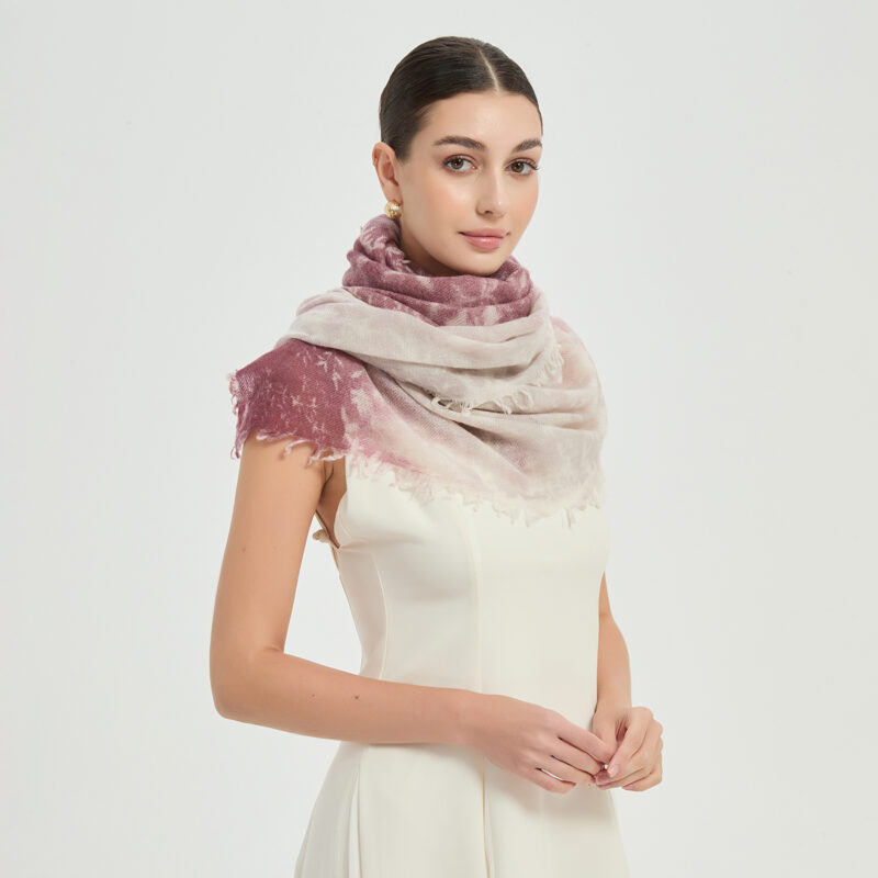 Lorea Cloudlight Cashmere Scarf Wrap - Pale Red - Image 4
