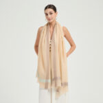 Melina Featherlight Cashmere Scarf Wrap - Beige