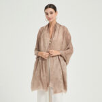 Fiona Featherlight Lambswool Scarf Wrap - Khaki