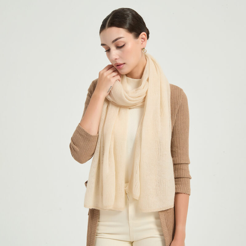 Elora Airweave Kaschmirschal - Beige – Bild 3