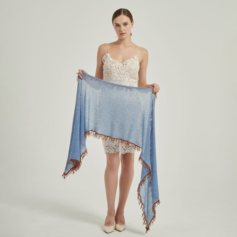 Hena Cloudlight Cashmere Scarf - Blue - Image 2