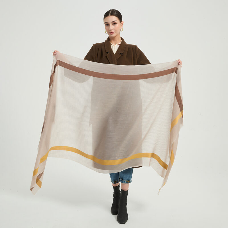 Melina Featherlight Cashmere Scarf Wrap - Almond - Image 2