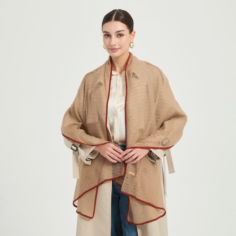 Sciarpa in cashmere Vella Airweave - Cammello - immagine 3