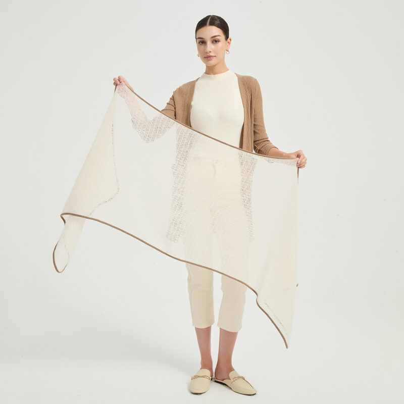 Sciarpa in cashmere Vella Airweave - Bianco - immagine 2